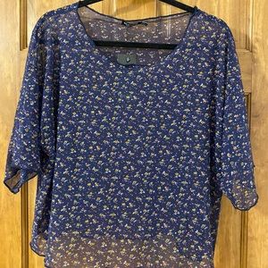 Nasty Gal sheer top with flowers